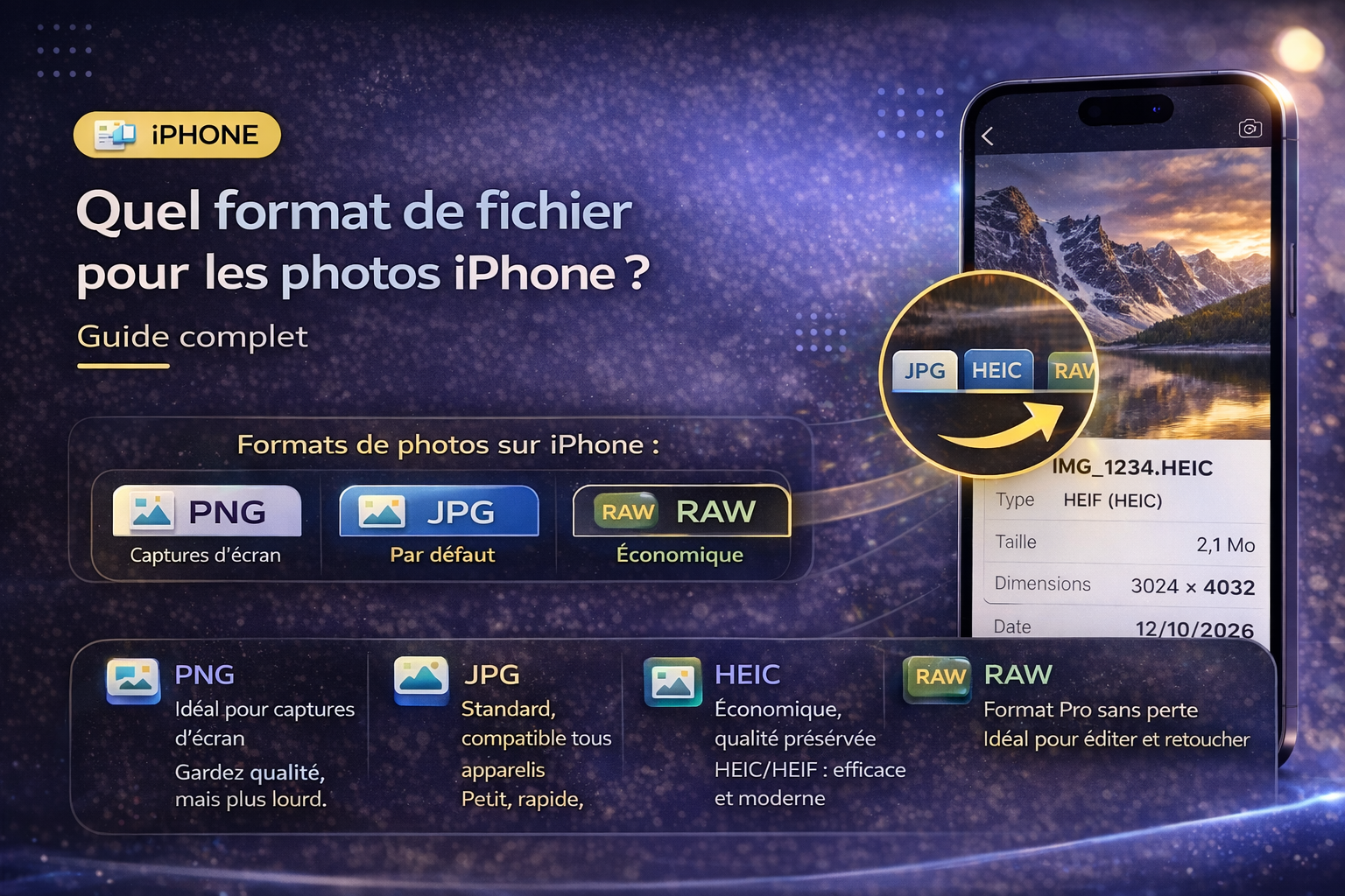 Quel format de fichier pour les photos iPhone ? Guide complet